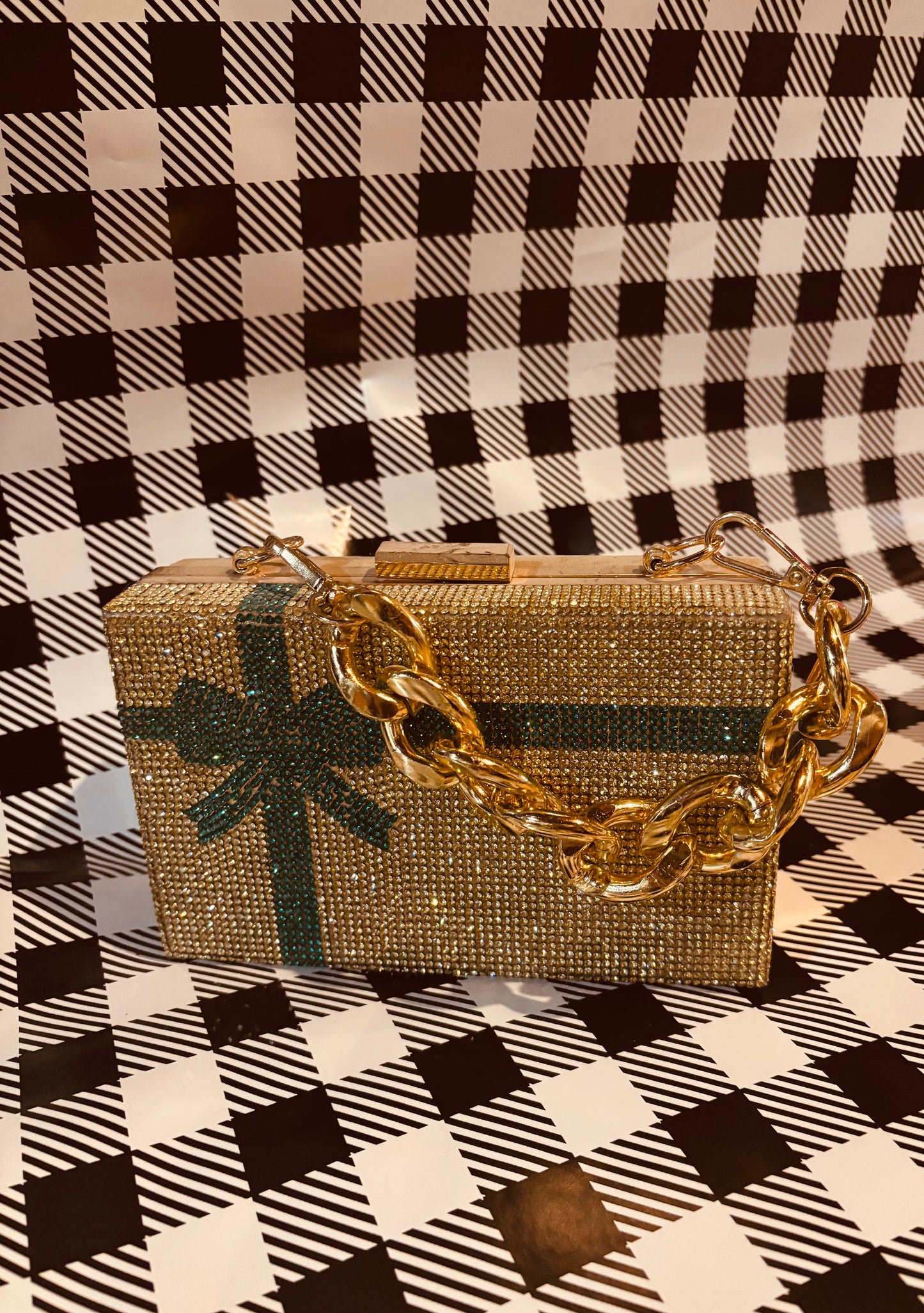 Gold Green Evening Bag