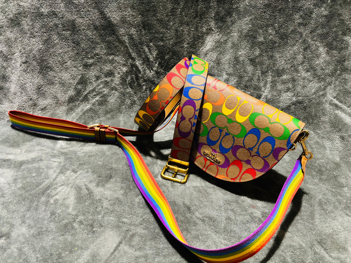 Rainbow Coach Crossbody and Belt