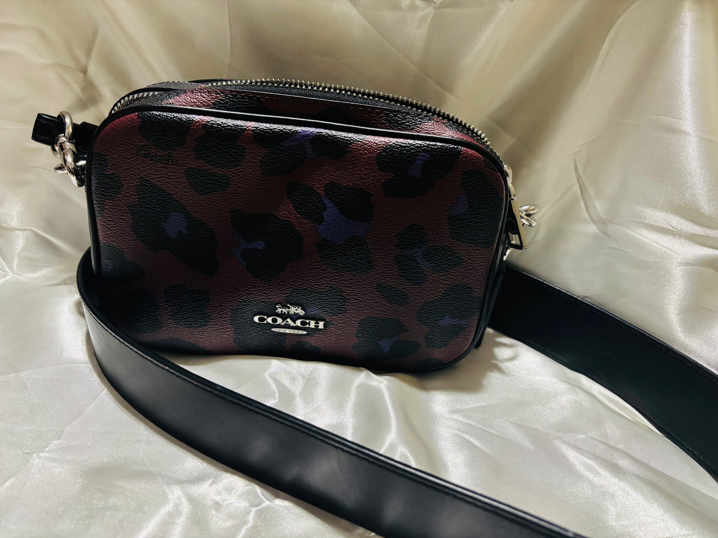Brown Black Leopard Coach Purse