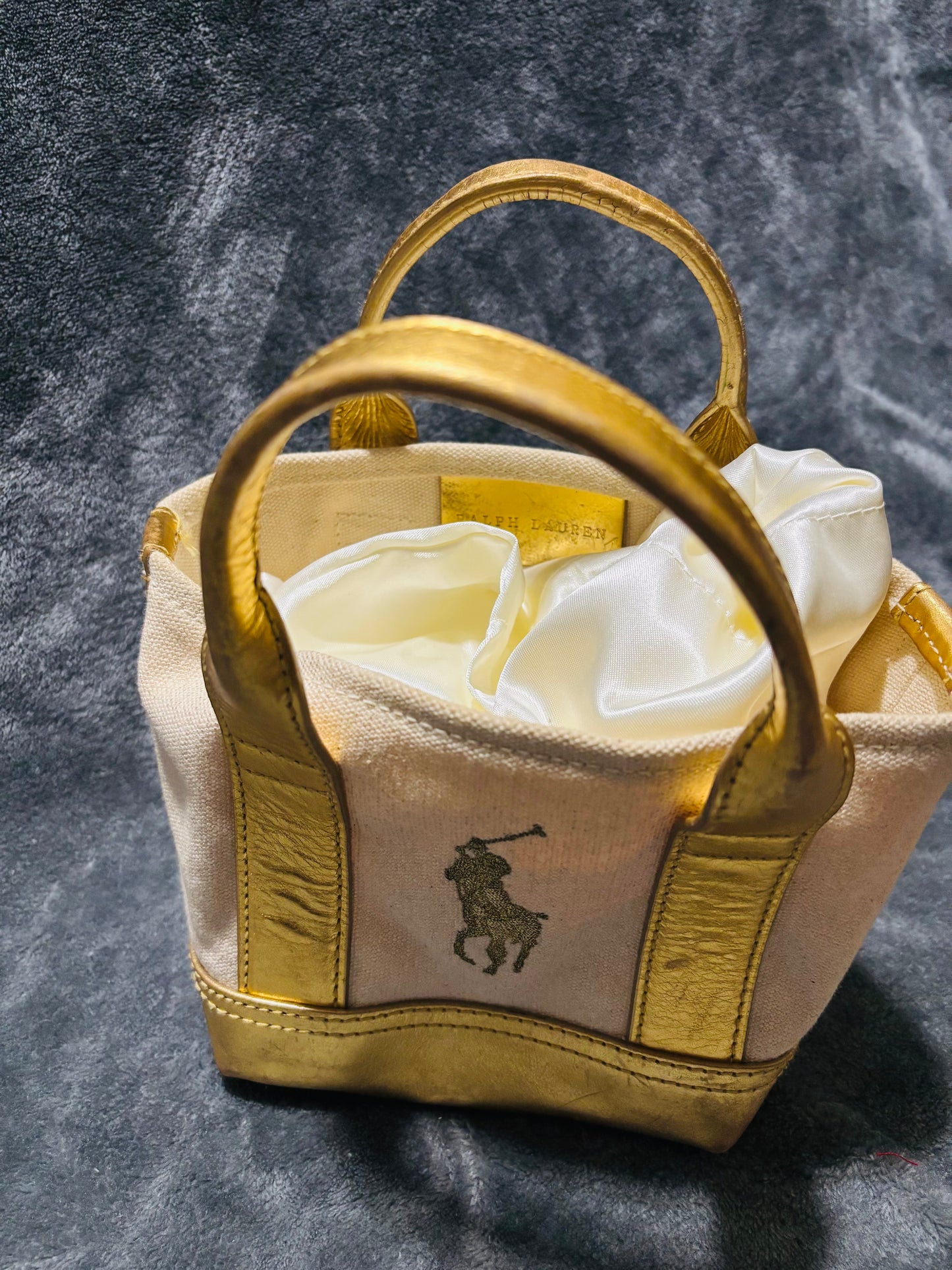 Gold Cream Ralph Lauren Polo Purse